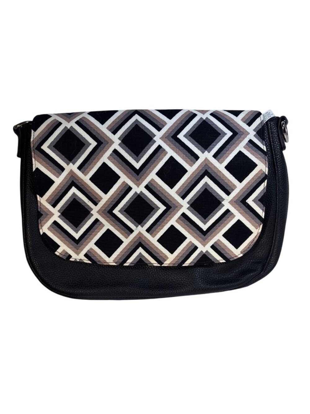 Thirty One Skirt Purse Base Bag Black Geometric Skirt Magnetic Closure No Strap